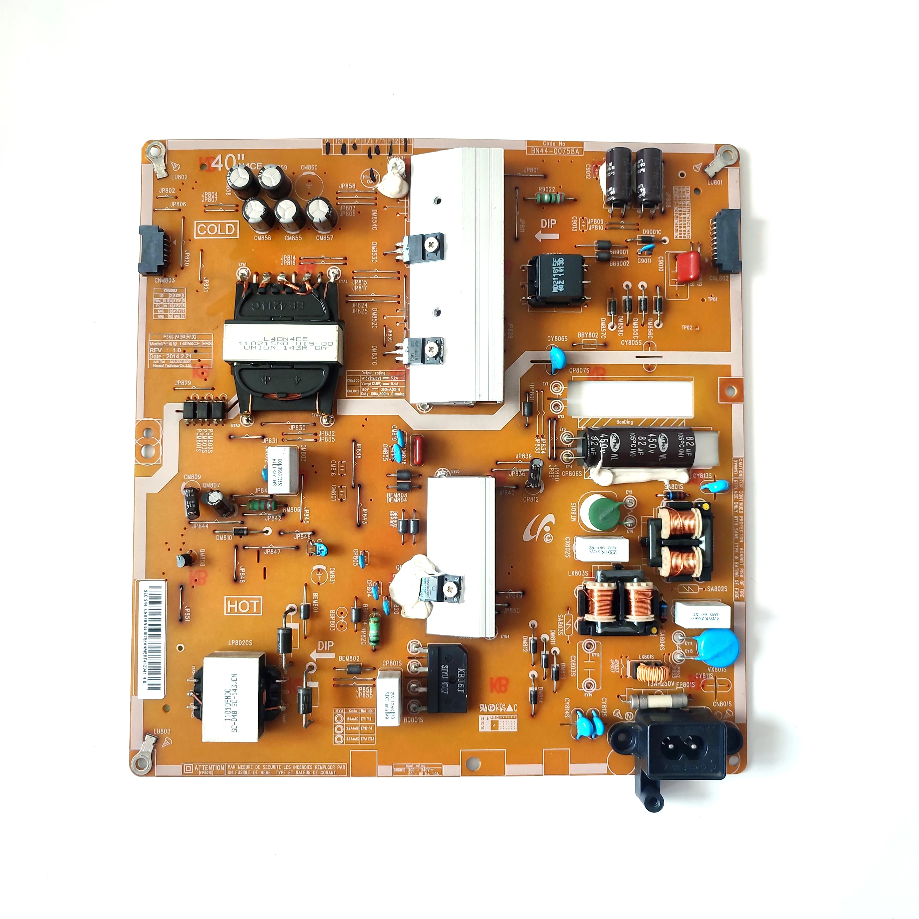 

BN44-00758A BN44-00758 L40N4CE-EHS Power Supply/LED Board Fits For UA40HU5900J UA40HU5903J UA40HU5920J UA40HU6000J LCD TV Parts