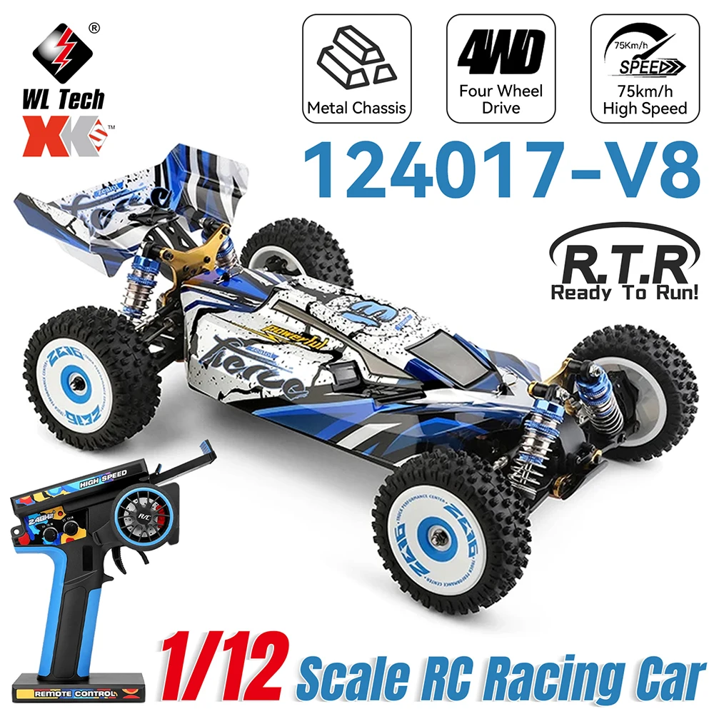 

WLtoys 124017-V8 Радиоуправляемый гоночный автомобиль 1/12 2,4G 4WD 75 км/ч высокоскоростной бесщеточный двигатель Металлическое шасси RTR грузовик с быстрым дистанционным управлением