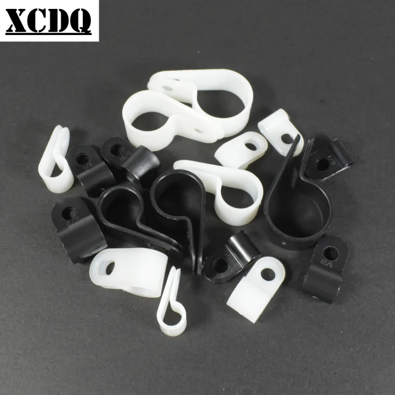 Cable Organizer 50pcs 100pcs Black P Style Mounting Clamp Plastic Nylon R Shape