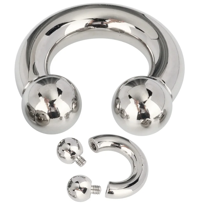 LionGothic 12-Pack 10G Horseshoe Circular Barbells - Surgical Steel Piercing Rings