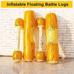 Inflatable Canoe Pool Float Water Toy with Paddle (4pcs Wood Grain)