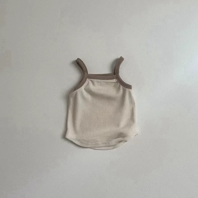 Description Picture 4 of item2025 Summer New Baby Sleeveless Clothes Set Infant Boy Girl Waffle Sling Vest + Shorts 2pcs Suit Toddler Casual Striped Outfits