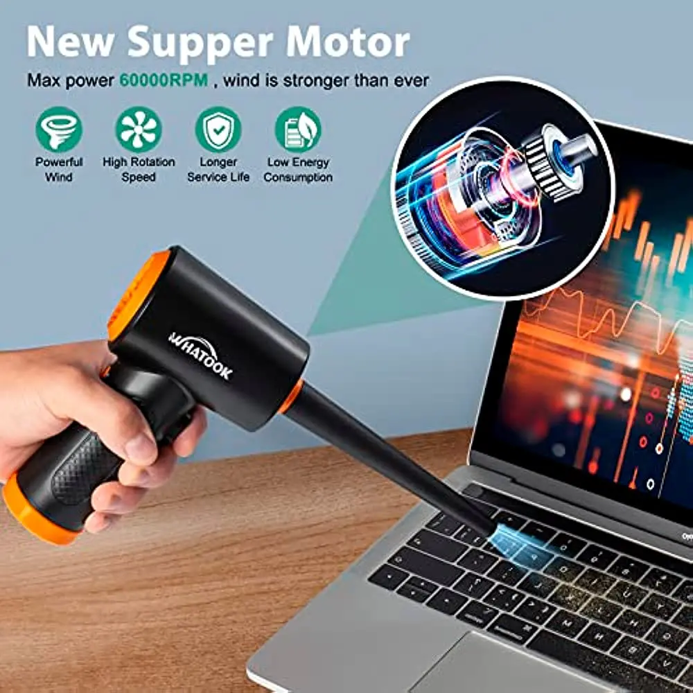 Electric Air Blower Electrical dust blower 3-speed Air Duster 60000 RPM air fan electronics cleaner for laptop office equipment