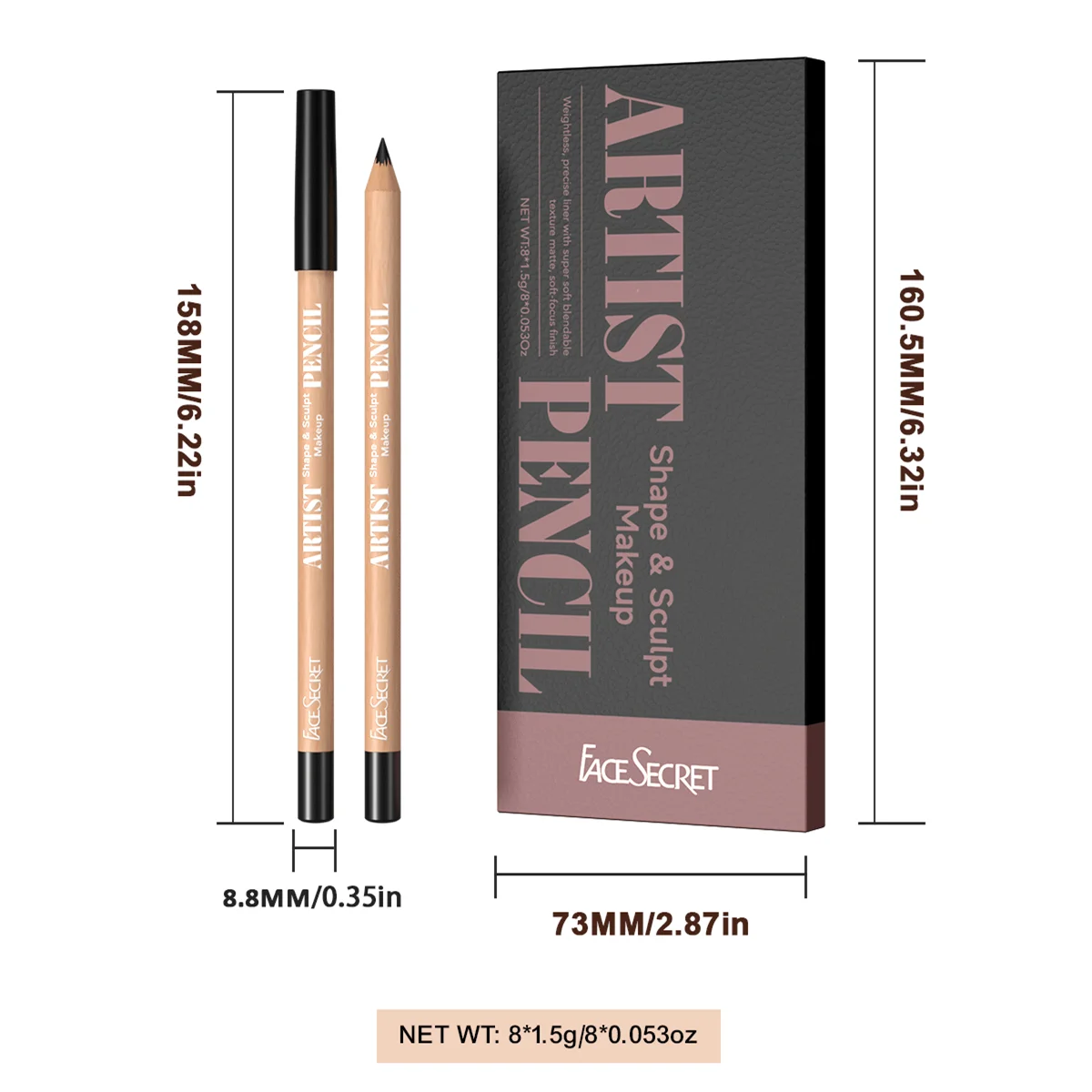 8pcs/Set Nude Lip Liner Makeup Set-Natural And Long-lasting Waterproof Matte Effect, Long-lasting And Durable