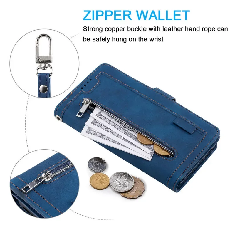 For Samsung A52S A71 A51 A32 A12 5G Zipper Wallet Leather Case For Samsung Galaxy A52 Case A22 A 70 50 30 S A21S A31 A41 Cover