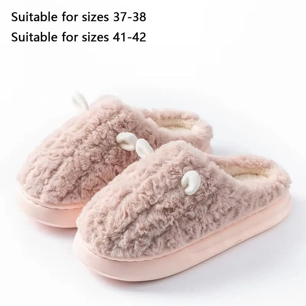 New Cotton Winter Slippers Warm Non-Slip House Shoes Thick Sole Slippers Indoor Use
