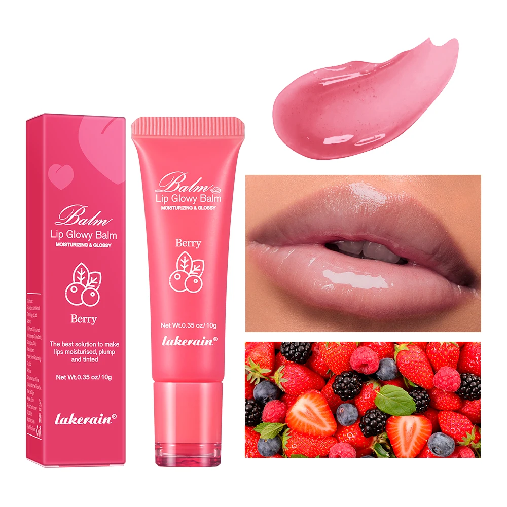 10g Moisturizing Lip Glow Blam Liquid Lip Gel Mask Reduce Lip Line Remove Dead Skin Peach Grape Lip Gloss Lips Care Product 3