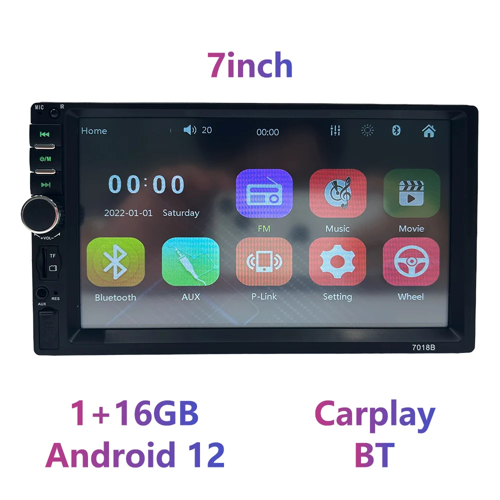 

Car Radio 2 Din Carplay Android Auto Multimedia Player HD 7‘’Touch Screen FM AUX Input Bluetooth MirrorLink Universal Autoradio