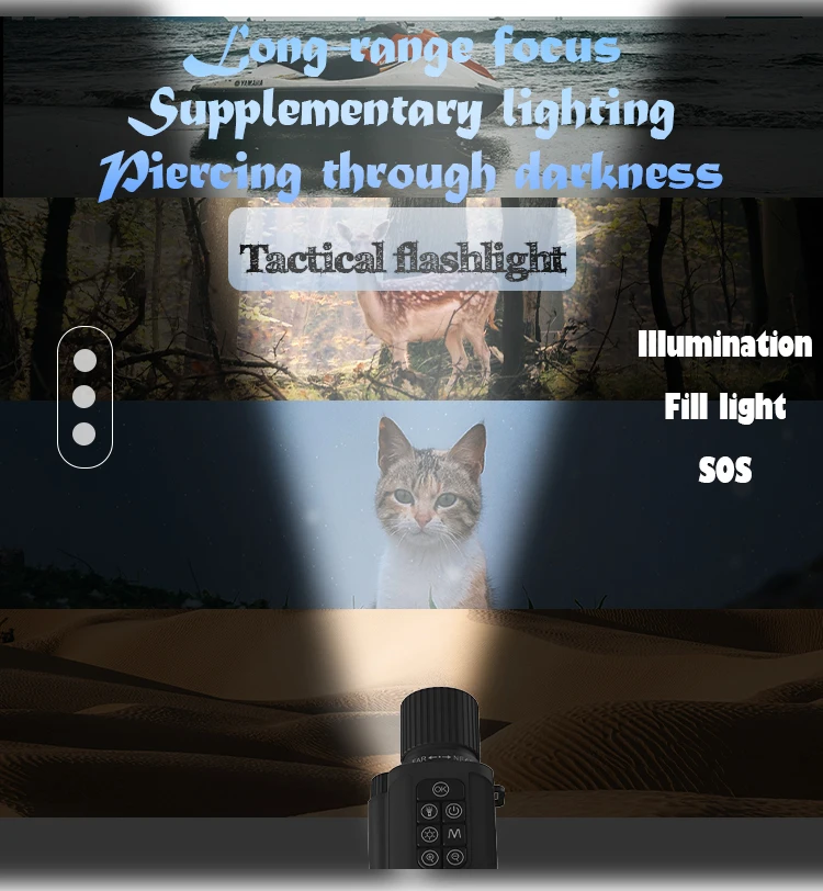 Monocular Night Vision Device 4K UHD Infrared Camera 8X Digital Light Zoom Hunti