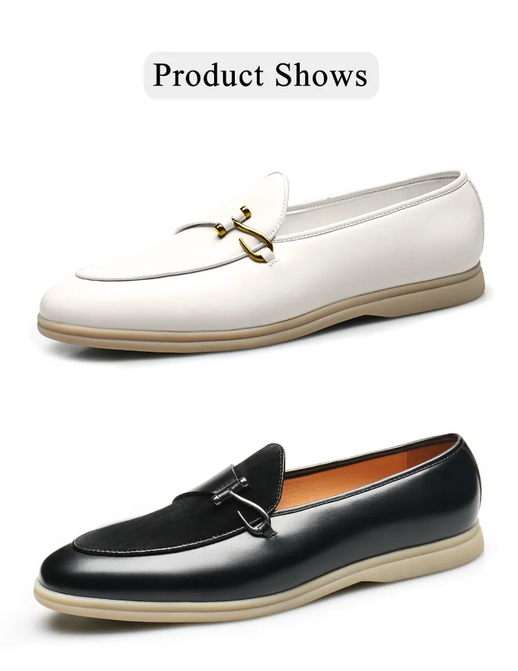 Brand Men's Casual Leather Shoes Mens Fashion Patchwork Party Wedding Loafers Moccasins Men Slip-on Comfortable Driving Flats