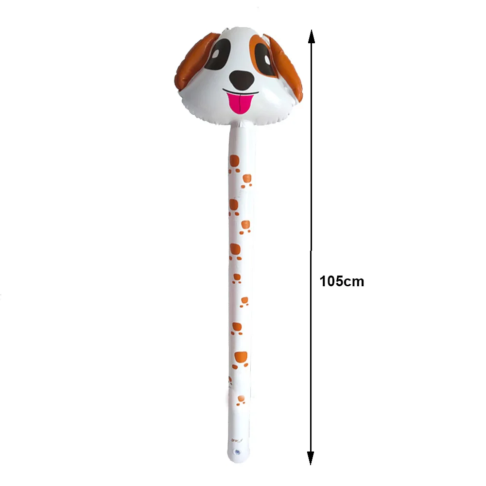 Cartoon Animal Inflatable Stick Balloon Toy - Pig, Bunny, Horse Jungle Set, Kids Birthday Gift