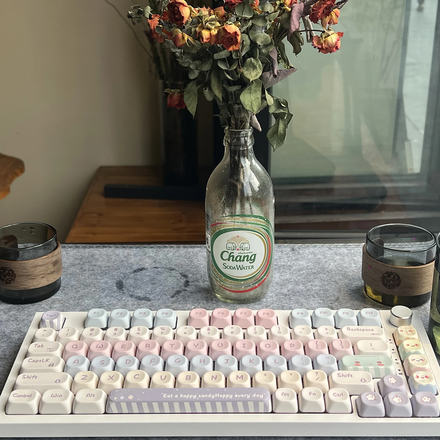 한국어 키 캡 프랑스어 Azerty 캔디 130Key MOA 체리 PBT MX 기계식 키보드 일본어 KR/JP/FR 귀여운 핑크 블루 한글 키 캡