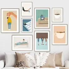 

Abstract Figure Interesting Creative Nordic Poster Funny Wall Art Print Canvas Painting Modern Decor Pictures For Living Room