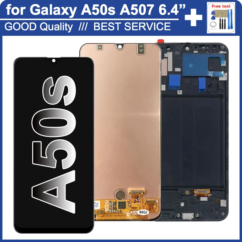 New Tested Display for Samsung Galaxy A50s A507 LCD Display Screen Touch Panel Replacement Assembly for Samsung A50s LCD Screen