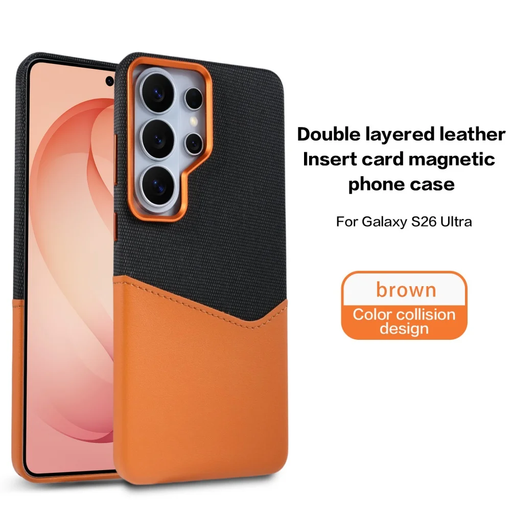 Enhanced Linen Leather Magnetic Wallet Phone Case with MagSafe Card Holder - Shockproof and Soft Cover Design