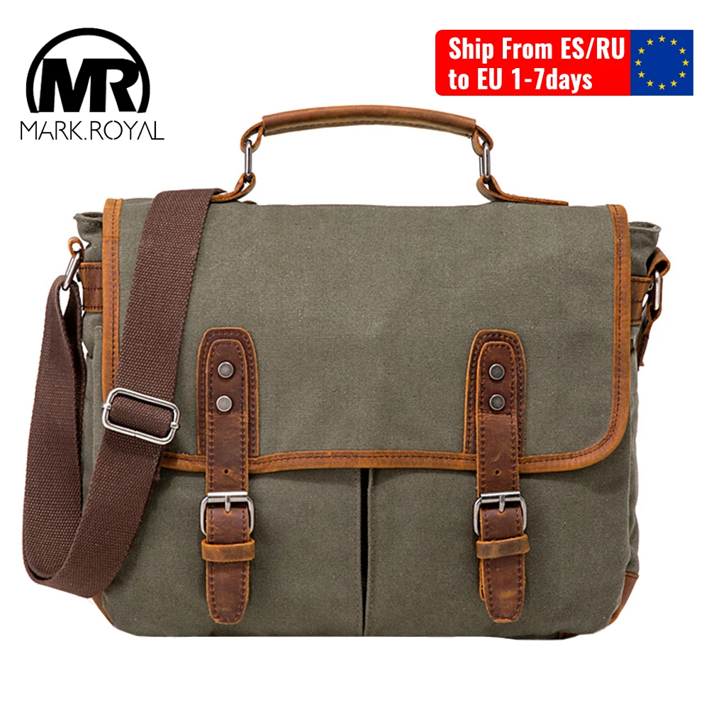 MARKROYAL Vintage Canvas Messenger Bag For Shoulder Bag Business Travel Crossbody Bags Sling Retro