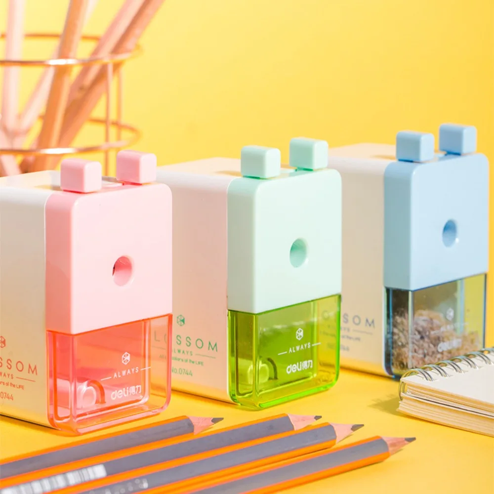 

Mechanical Automatic Pencil Sharpener Smooth Rotation Cute Hand Operated 3 Colors Plastic School Supplies