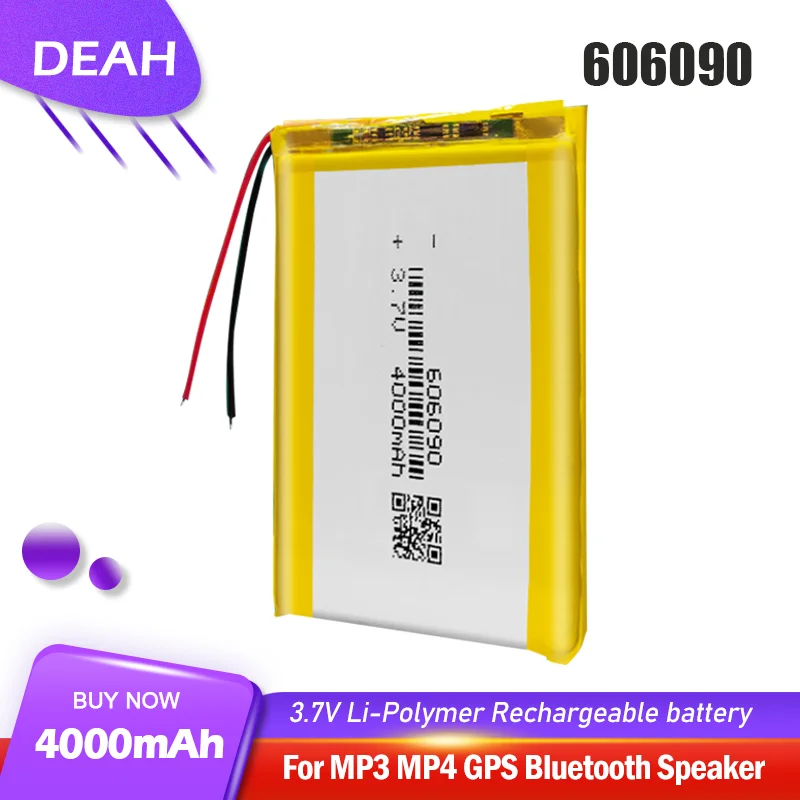 3.7V 4000mAh 124065 Lithium Polymer Li-Po Li Ion R... - Vicedeal