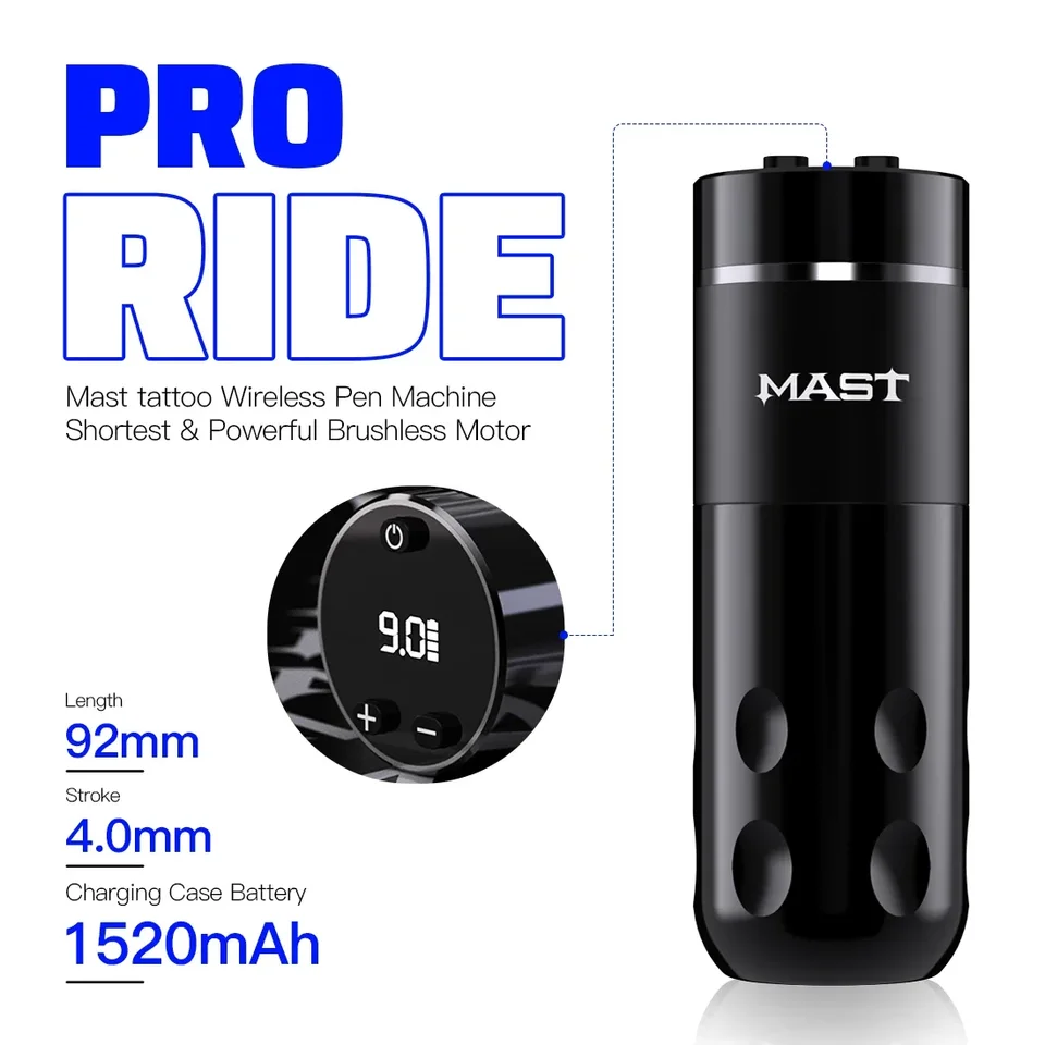 その他 Mast Rider Pro Tattoo machine Mast Rider Pro Wireless Tattoo Machine Kit with 20Pcs Pro