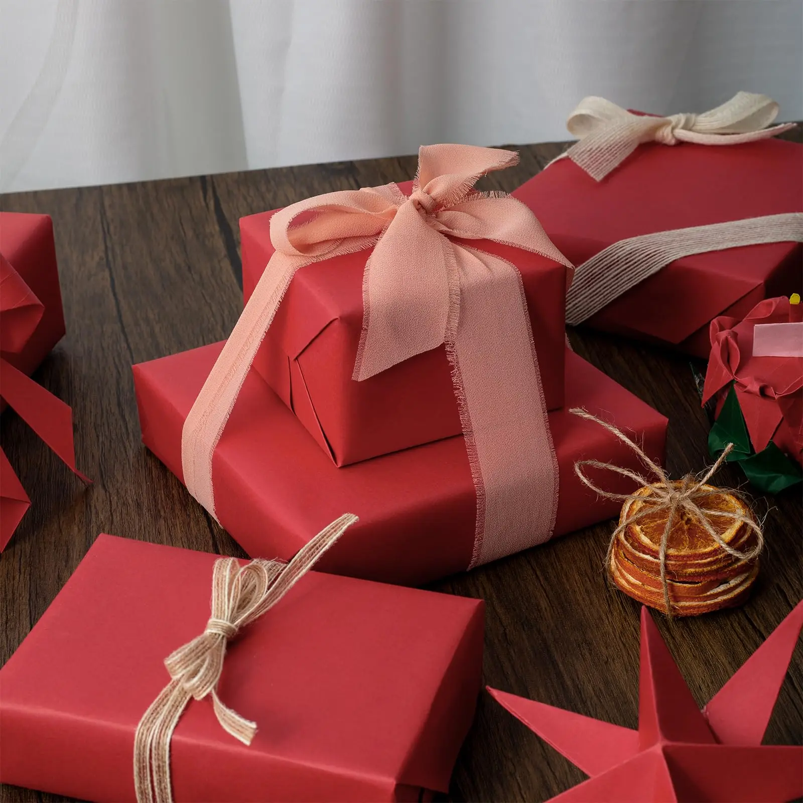 다용도 30cm 레드 크라프트지, 선물 포장, 크리스마스 장식, 추수감사절, 생일 파티에 적합