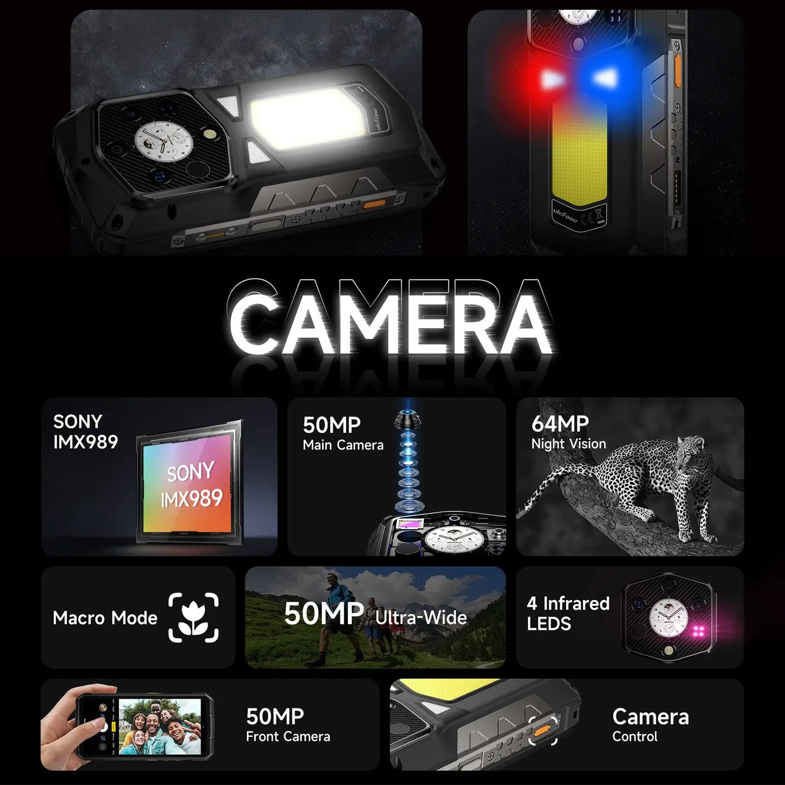 Ulefone Armor 29 Pro Thermal Version Rugged Phone 16GB+512GB 21200mAh 120W Dimensity 7400 64MP Night Vision NFC 5G Smartphone