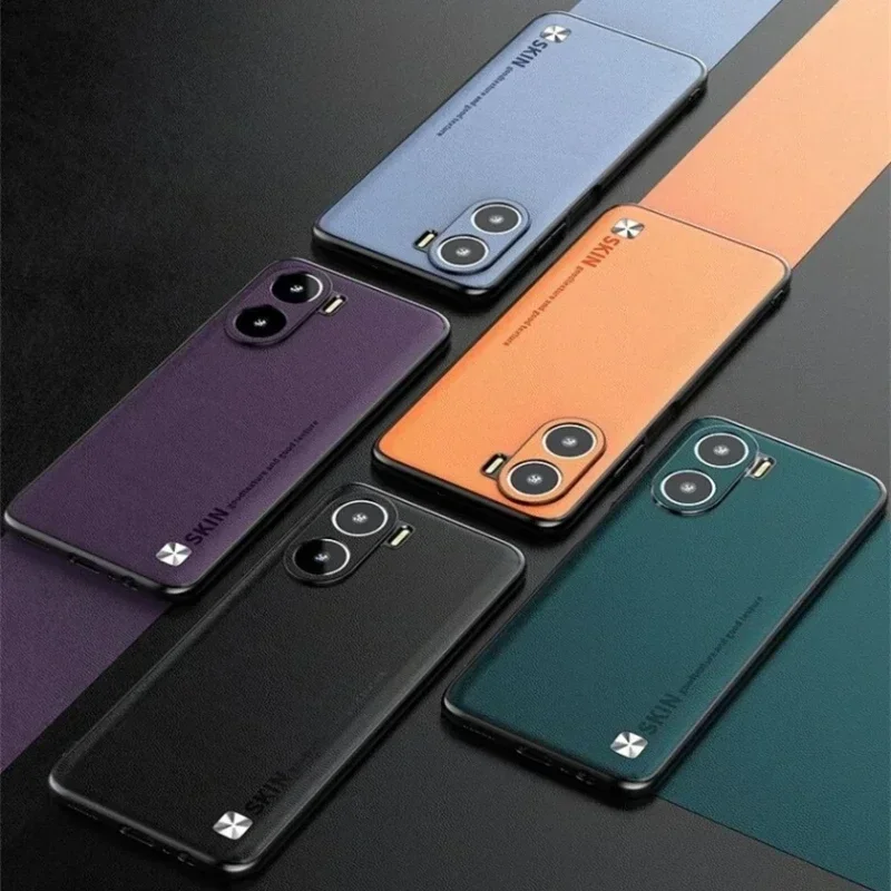 Luxury Leather Silicone Shockproof Matte Bumper Protective Back Case