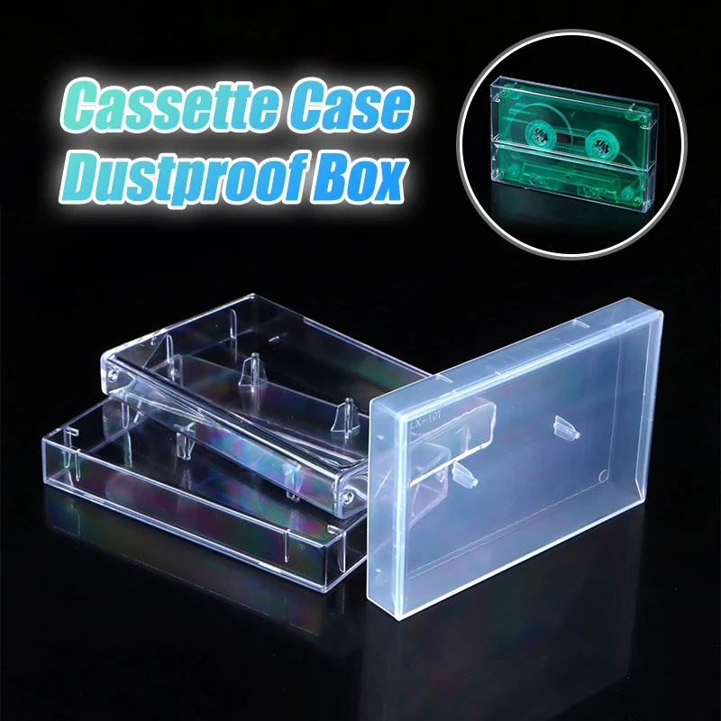 Storage Box 1PC Transparent Cassette Tape Dustproof Audio Magnetic Recording Blank Tape Case For Organizing And Protection tape storage box