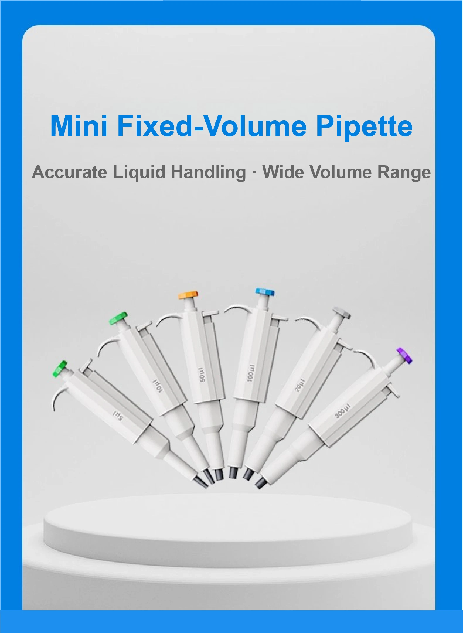 Laboratory Mini Micropipette Adjustable Pipette Gun 5ul 10ul 50ul 100ul 200ul 30
