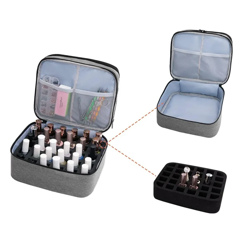 Nail Polish Carrying Case Bag Holds 30 Bottles Nail Organizer for Nail Polish Gel Nail Polish