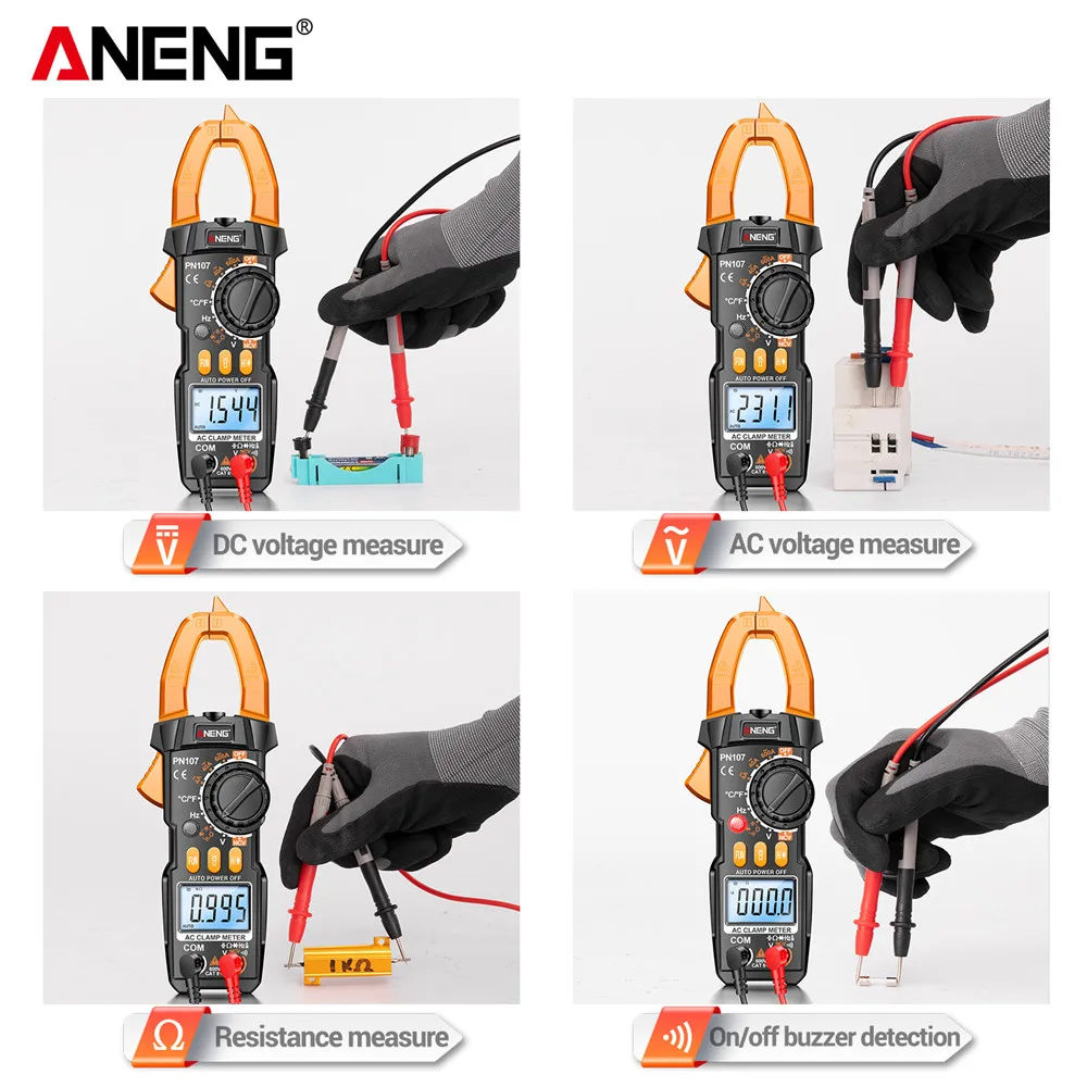 Digital Multimeter ANENG PN107 Professional 600A AC Current Tester Ammeter Voltmeter Temperature Frequency
