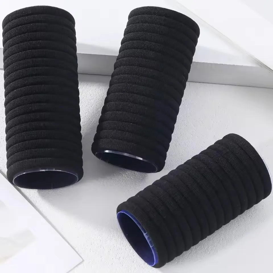Elastici per Capelli ad Alta Elasticità per Donne e Ragazze, Fasce Nere Semplici, Fermacoda, Accessori per Capelli - immagine 4