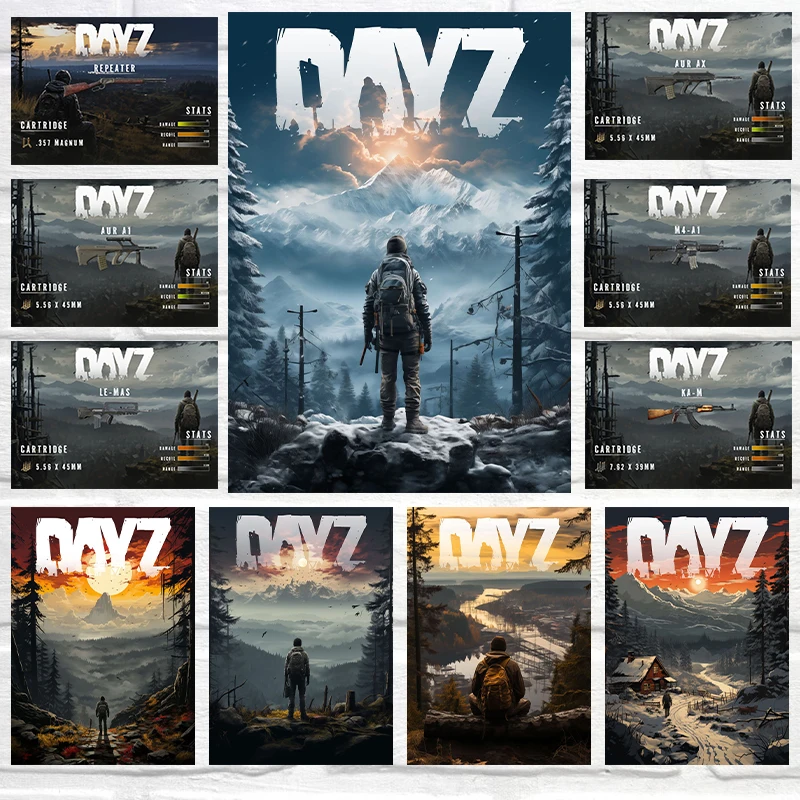 Dayz Gaming Poster Arma em Dayz Artwork, Pintura em Lona para Sala