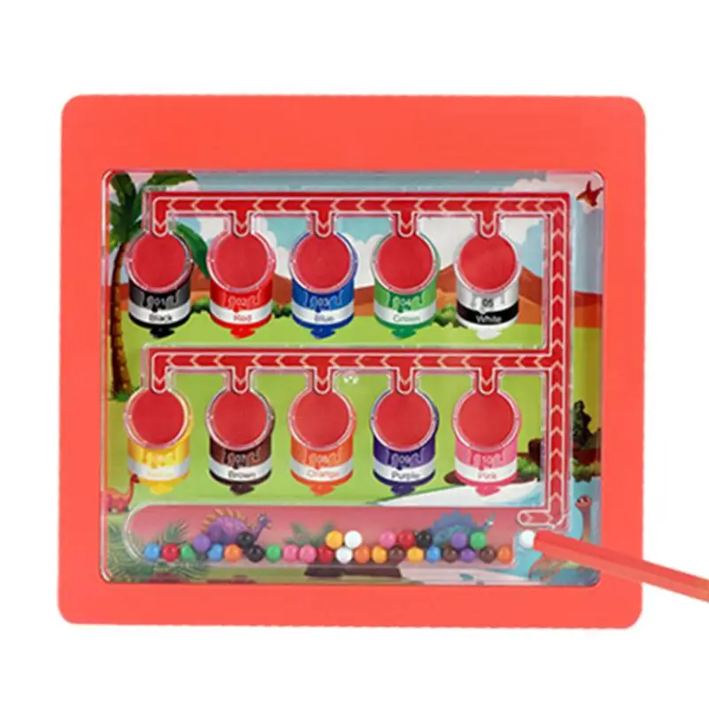 

Magnetic Color Sorting Maze Toy Magnetic Puzzle Color Sorting Doodle Board Safe Educational Toy Holiday Gift Lightweight