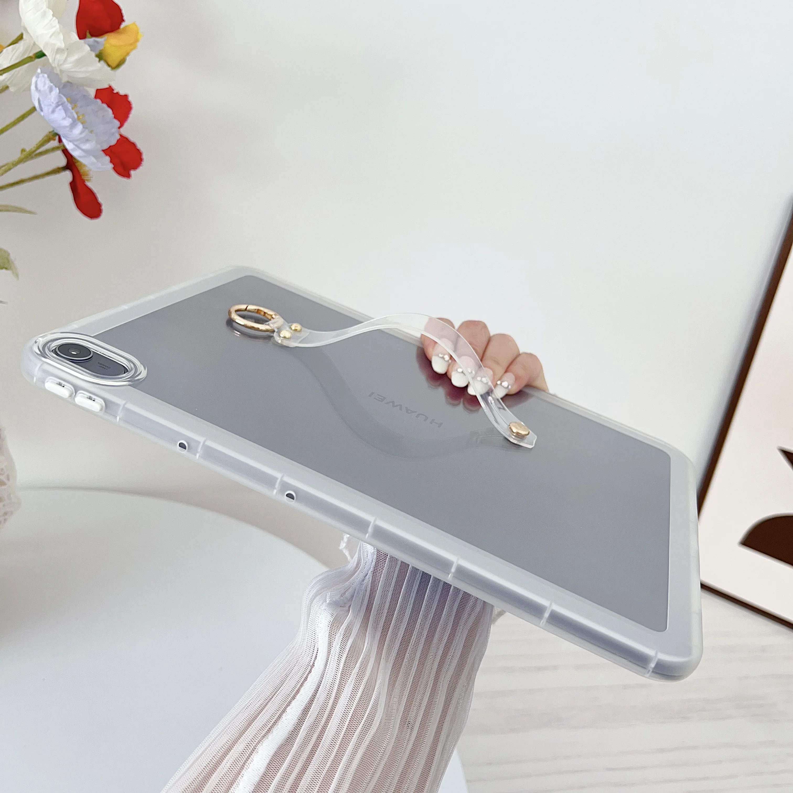 Transparent Tablet Case with Wrist Strap Cover