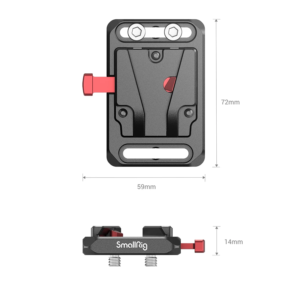 SmallRig 미니 V 마운트 배터리 플레이트 카메라 V 마운트 배터리 사진 액세서리 용 V-Lock 배터리 어댑터 플레이트 2987