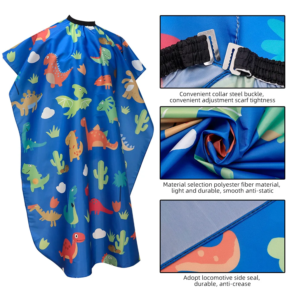 1PC Kids Hair Cutting Cape Gown Hairdresser Barber Apron Hairdressing Children Girls Boys Hair Cut Cloak Polyester Cover 2