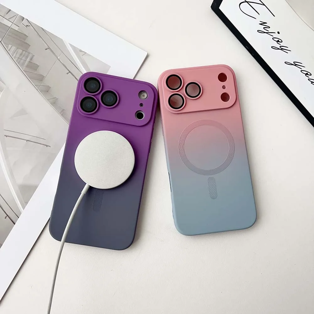 Vibrant Gradient MagSafe Compatible Wireless Charging Silicone Case