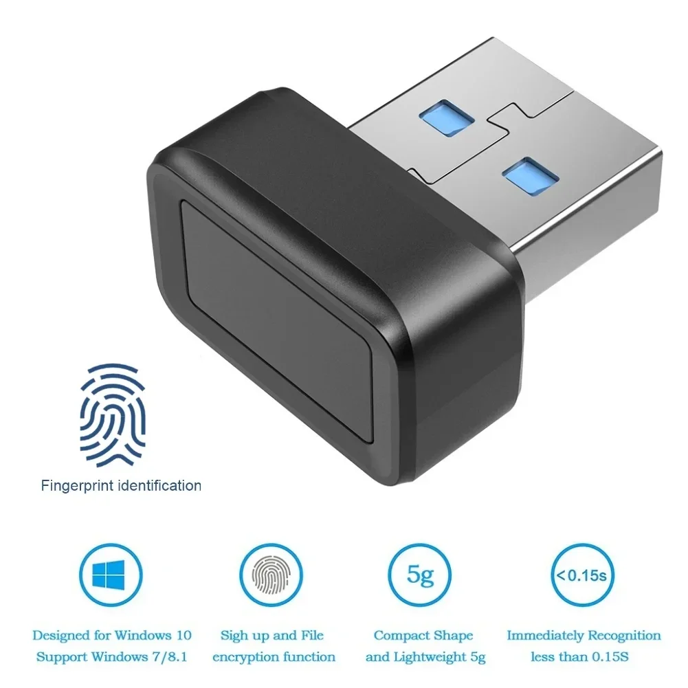 Windows Hello Fingerprint Recognizer Win10/Win11 360 Degree Fingerprint Scanner Fast Online Security Authentication Fingerprint Scanner