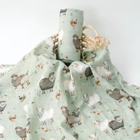 HappyFlute New 120*110CM Digital All Print  Bamboo Cotton 2Layer Super Soft Muslin Swaddle High Quality Wrap For Newborn Blanket