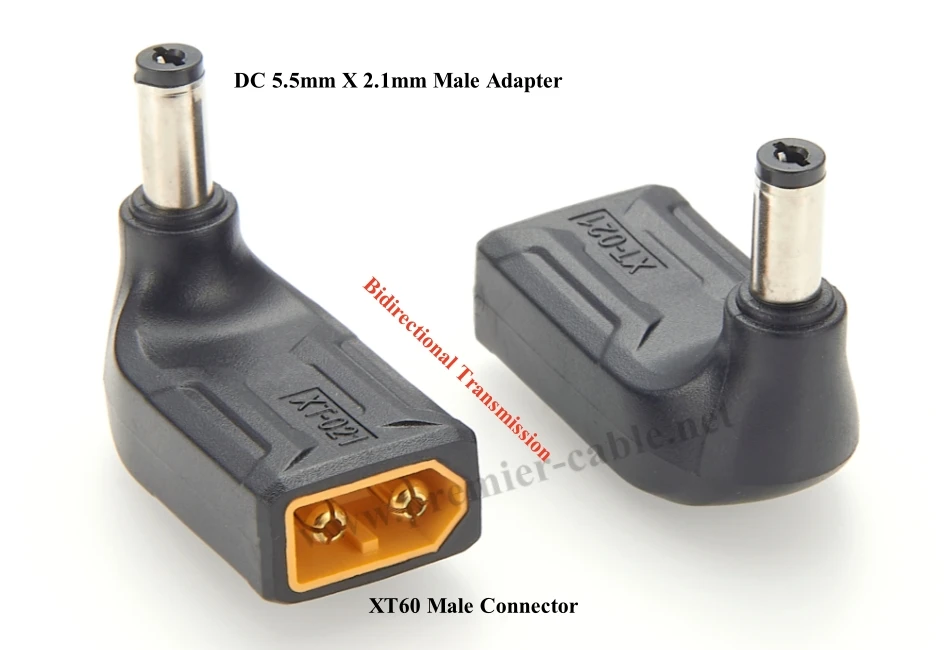 5 Stück rechtwinkliger XT60 auf DC5521-Stecker XT60-Stecker auf DC 5,5 mm x 2,1 mm Power Wireless-Adapter für tragbare Kraftwerke Solar – Detail 4