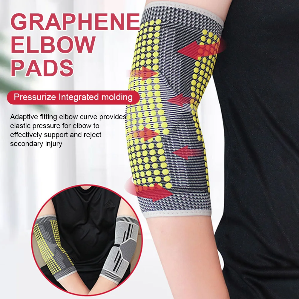 Self Heating Elbow Support Pads Arm Compression Support Elbow Sleeve Protector For Tendonitis Tennis Outdoor Activities 2 Pcs