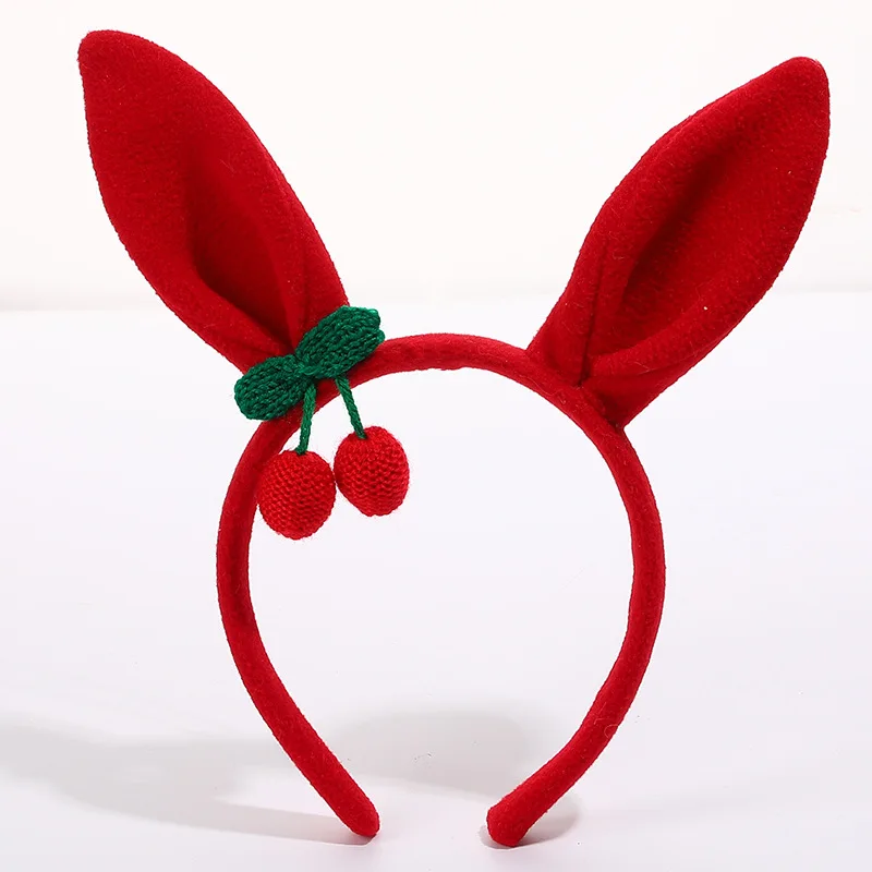 Korean Girl Hair Band Creative Carrot Cherry Rabbit Ears Face Wash Headband Easter Hairbands Cute Cosplay Hair Accessories