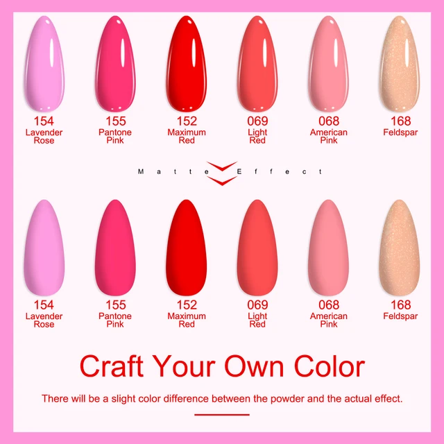 12pcs Dip Powder Nail Kit, 6 Colors Red Pink Dipping Powder Set and Base Top Coat Activator for Nail Home Salon Manicure 2