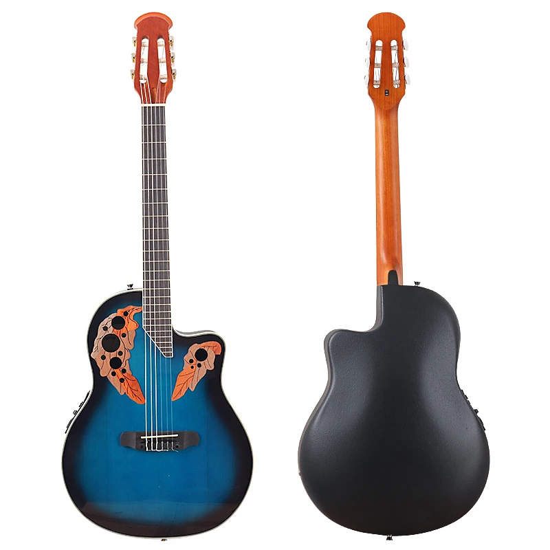 41 Inch Electric Classical Guitar High Glossy Spruce Top Round back 6 String 20fret electric guitar kit classical guitar