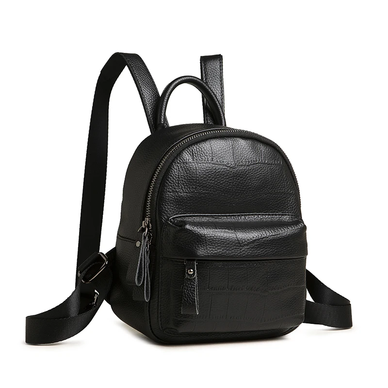 thumbnail image 1 of Mochila de cuero genuino de lujo para mujer, bolso de hombro con estampado de cocodrilo, mochila pequeña de uso diario, mochila de piel de vaca con múltiples bolsillos para mujeres y niñas, 1 of 5