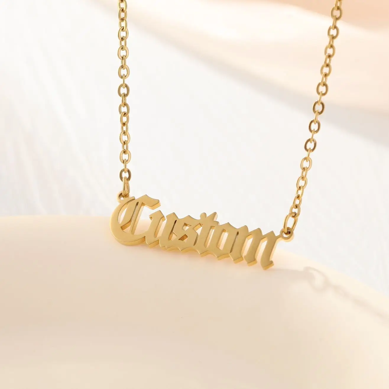 Custom Name Necklace For Women Any Font with Rolo Chain Gold Nameplate Necklace Best Friend Perfect Birthday Gift Choker 2023