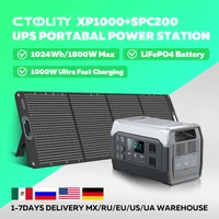 CTOLITY 1800W Solar Generator 1024Wh Camping Portable Power Station Solar Panel 100V-230V 1024Wh Lifepo4 Solar Generator Battery 1