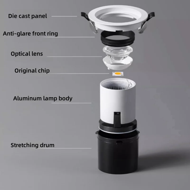 Compact Full Spectrum Eye Protection LED Spotlight with Telescopic Elephant Nose Design