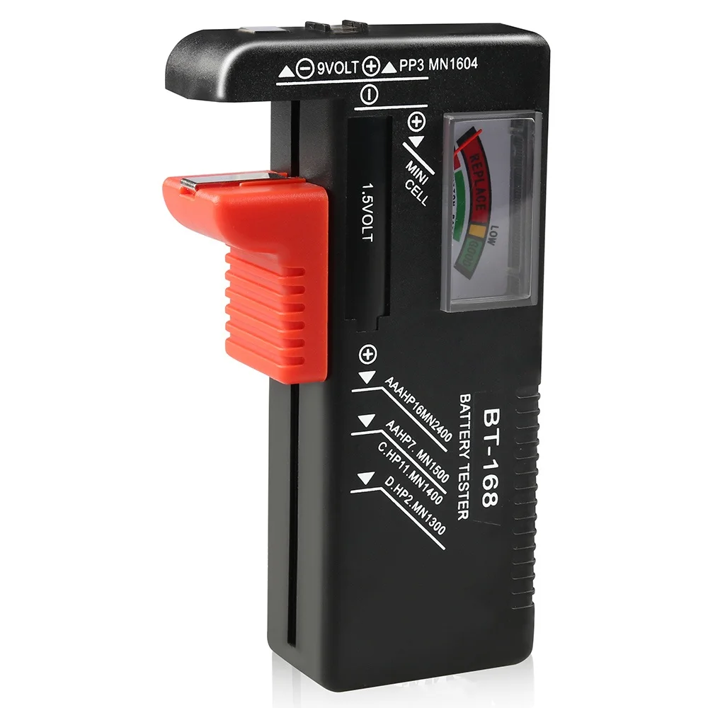 1pc Universal button battery voltmeter, BT-168 battery tester, used for AA/AAA/C/D/9V/1.5V indication/inspection