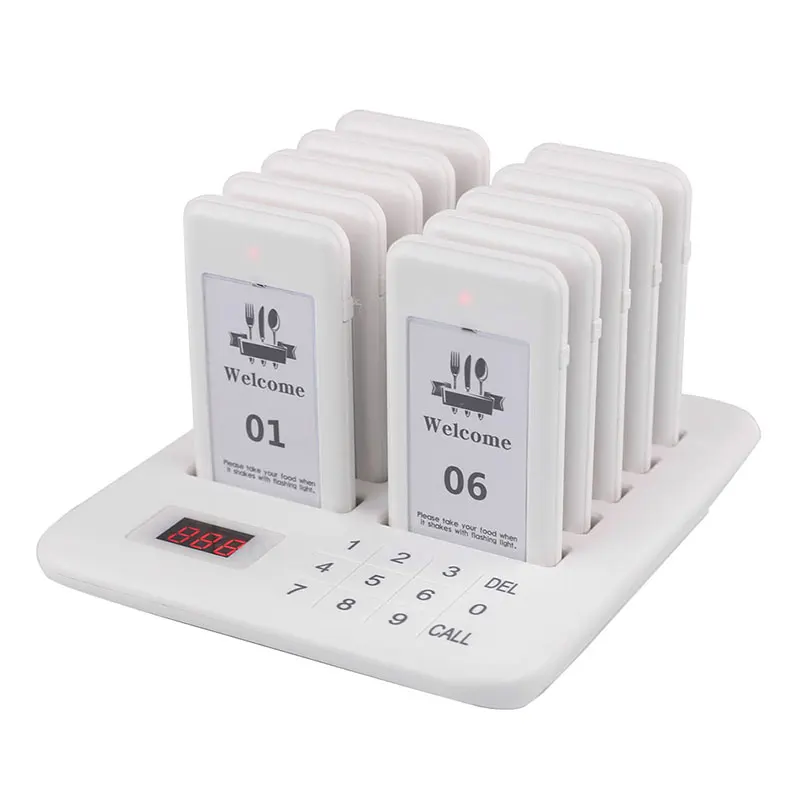 Wireless Restaurant Pager System Guest Customer Queue Calling Paging Beeper Pager Waterproof Buzzer For Food Court Cafe Bar